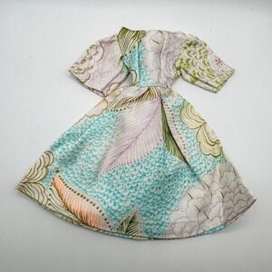 VTG Barbie Doll Dress Handmade Pastel White Purple Blue Knee Length 80's